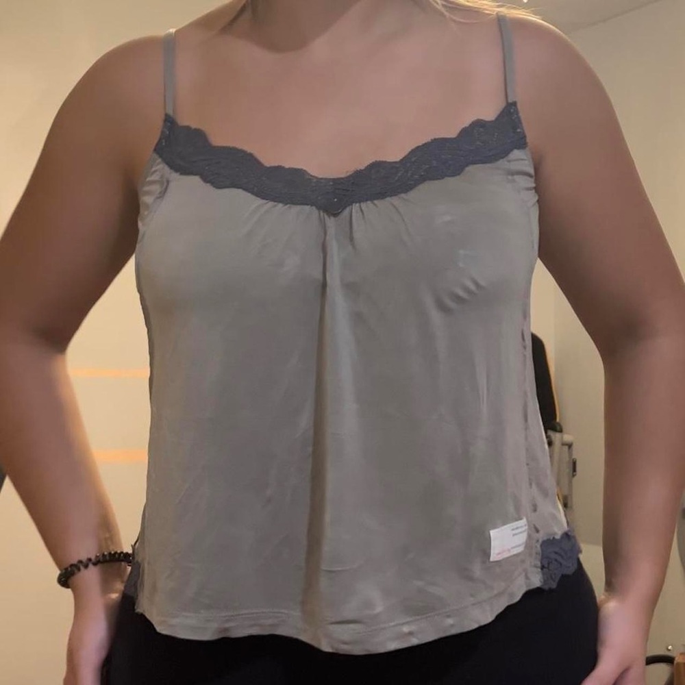 vintage green and blue cami